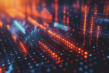 Obraz premium Stock market chart lines and financial graphs on technology abstract background