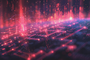 Obraz premium Stock market chart lines and financial graphs on technology abstract background