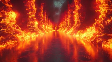 Hypnotic Fiery Vortex Captivating Futuristic Flames for Dramatic Digital Designs