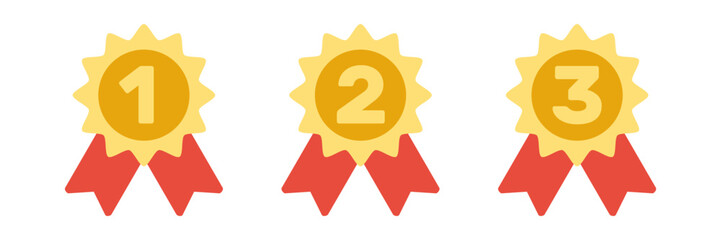 1st 2nd 3rd place awards, flat solid vector set