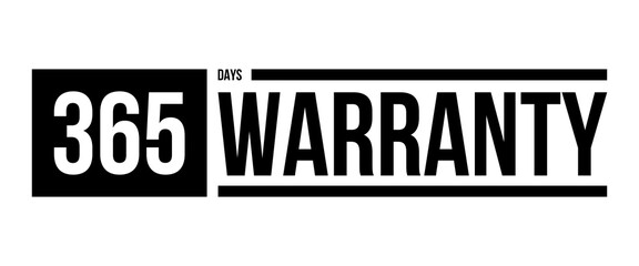365 days warranty stamp, limited or extended guarantee vector icon