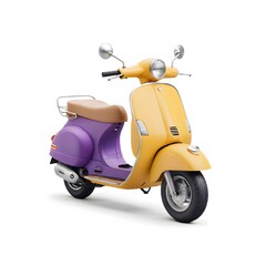 Yellow and Purple Vintage Scooter