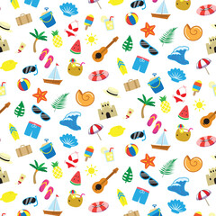seamless summer pattern with accessories
