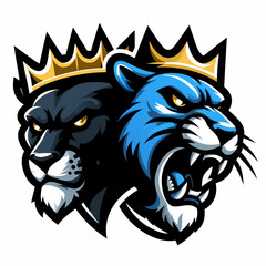 panther head mascot logo , roaring panther head , panther logo , angry panther , panther head