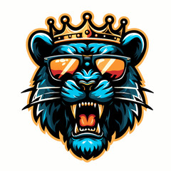 panther head mascot logo , roaring panther head , panther logo , angry panther , panther head