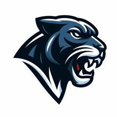 panther head mascot logo , roaring panther head , panther logo , angry panther , panther head