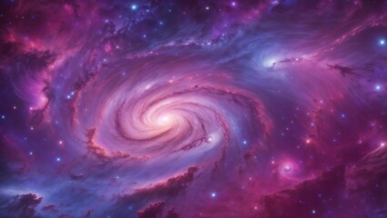 Fototapeta premium A swirling nebula of pink and purple,