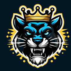 panther head mascot logo , roaring panther head , panther logo , angry panther , panther head