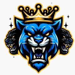 panther head mascot logo , roaring panther head , panther logo , angry panther , panther head
