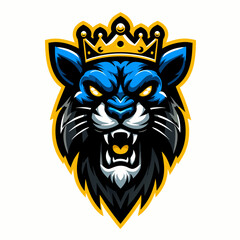 panther head mascot logo , roaring panther head , panther logo , angry panther , panther head