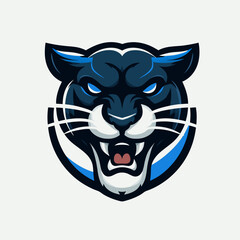 panther head mascot logo , roaring panther head , panther logo , angry panther , panther head