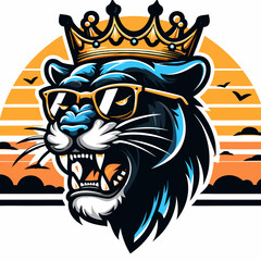 panther head mascot logo , roaring panther head , panther logo , angry panther , panther head
