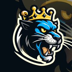 panther head mascot logo , roaring panther head , panther logo , angry panther , panther head