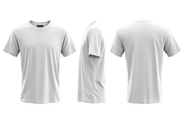 Modern White T-Shirt Mockup Complete Front, Back, and Side Angle Display