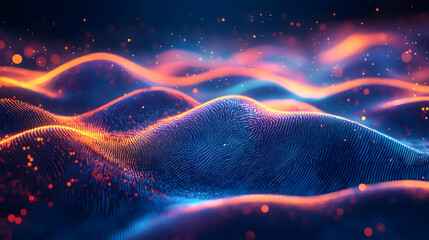 A vibrant abstract wave pattern with dynamic colors, creating a mesmerizing visual experience of motion and energy.