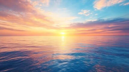 Obraz premium calm colored sea and sky at sunset 