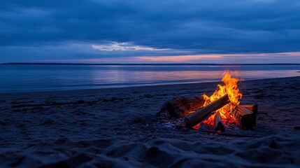 Fototapeta premium bonfire on the beach