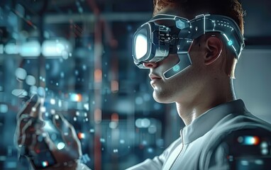 Man using Artificial Intelligence Technology Futuristic 4K Image AI Generated 
