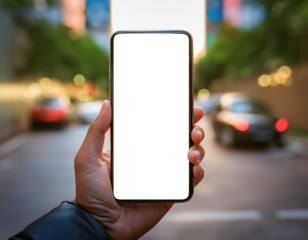 Navigation app on a smartphone screen, illustrating directions, travel, and location services.