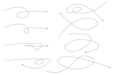Set of dashed line arrows	
