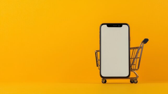 Smartphone Notification Reminder for Unpurchased Cart Items with Copy Space.