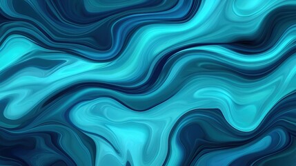 Fototapeta premium Intricate blue and turquoise abstract waves flowing across a smooth surface