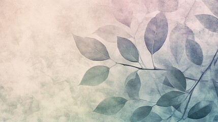 Softly illuminated leaves against a textured background in a serene indoor setting