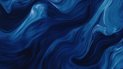 Obraz premium Abstract swirling blue patterns resembling water waves on a dark background