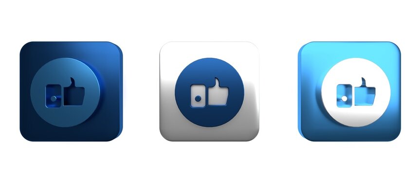 Colorful Hand like icon isolated on white background. Square button. 3D render illustration