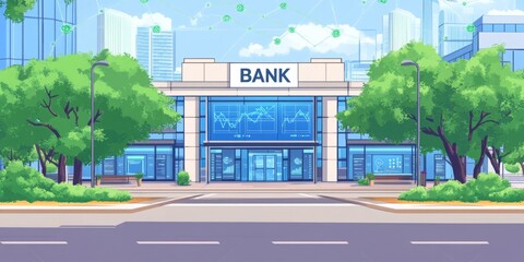 Futuristic Banking: AI Integration Transforms the Financial Sector in a High-Detail, Hyper-Realistic Illustration
