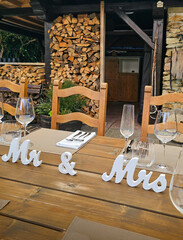 Table at a wedding garden party, Modra, Slovakia