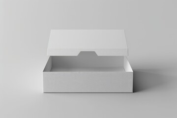 Realistic blank white cardboard gift box and delivery box mockup isolated on a grey background, 3d rendering