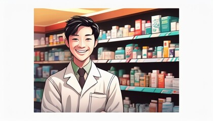 Fototapeta premium ドラッグストアの薬剤師