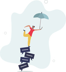 teamwork meeting or debate to get solution, opinion message concept.flat design with people.