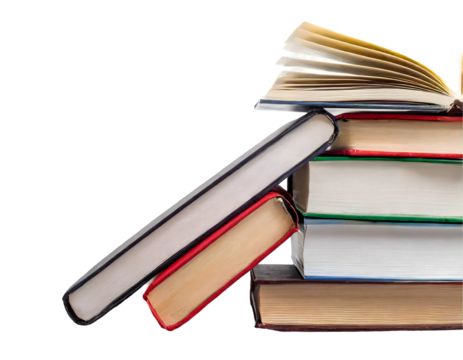 Books set one line continuous drawing on a white isolated background. Generative AI.