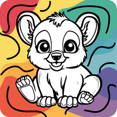 Naklejka premium Cute baby animal coloring page