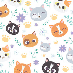 seamless pattern with cats