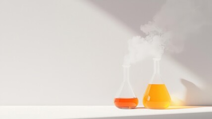 Lab setup with inorganic acids and bases, chemical substance, experiments with inorganic chemistry