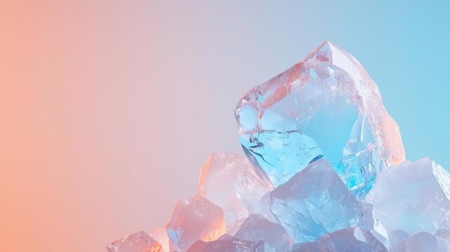 Lab experiment with copper sulfate crystals growing, chemical substance, inorganic crystallization process