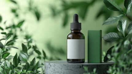 Organic Beauty Serum Bottle Mockup