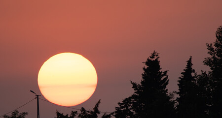 mountains sea and sunset