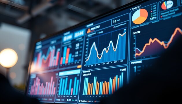 Professional Business Analyst Analyzing Metrics on Isolated Transparent Background
