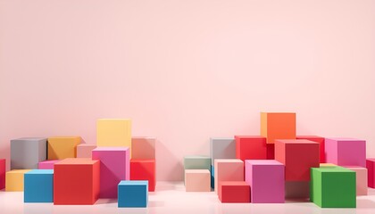 Obraz premium Isolated 3D Geometric Square Design on Transparent Background