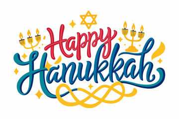 Fototapeta premium Happy Hanukkah text