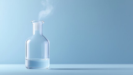 Flask with volatile aromatic compounds releasing vapors, chemical substance, volatile fragrance chemistry