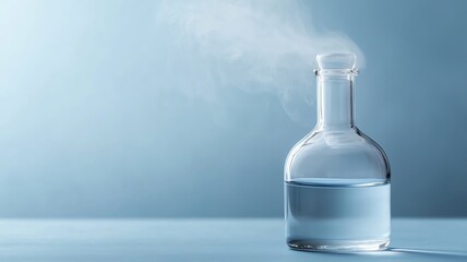 Flask with volatile aromatic compounds releasing vapors, chemical substance, volatile fragrance chemistry