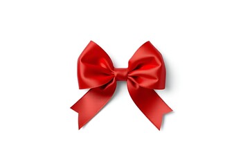 Fototapeta premium Isolated Transparent Background of a Joyful Red Ribbon Gift Decoration