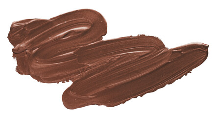 Shiny brown brush stroke isolated on transparent background
