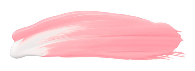 Shiny pink liquid brush stroke isolated on transparent background