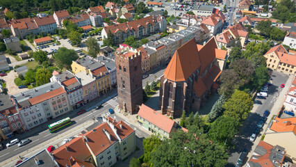 Aerial view of Środa Śląska, Poland